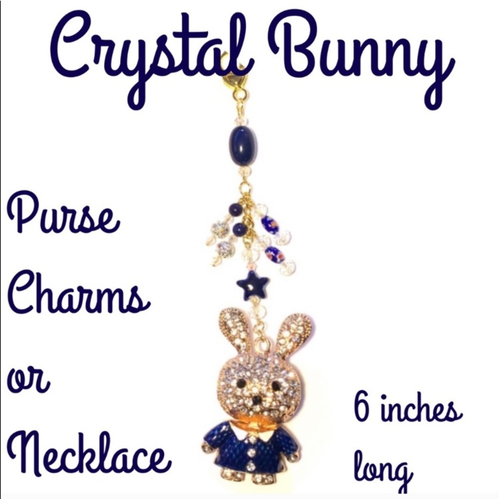 CRYSTAL BUNNY PURSE CHARMS